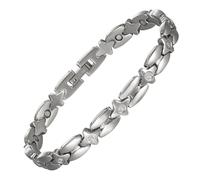 YINOX Super Magnetic Women's Bracelet Stainless Steel Magnetic Bracelet Women's Fashion Bracelet with 9 NdFeB Magnets and Gift Box (20.5cm) (B)