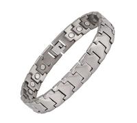 YINOX Super Strong Magnetic Bracelet for Men, Double Row Magnetic Titanium Bracelet, Titanium Bracelet for Men, Contains 24 NdFeB Magnets and Premium Gift Box (20cm), 20.5 cm, Titanium