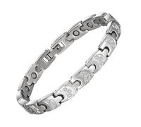 YINOX Super Strong Magnetic Bracelet for Women, Stainless Steel Magnetic Bracelet, Cubic Zirconia Bracelet for Women, Includes 8 NdFeB Magnets and Gift Box (20cm) (C)