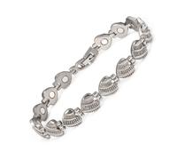 YINOX Super Strong Magnetic Bracelet for Women, Stainless Steel Magnetic Bracelet, Heart Shaped Bracelet for Women with 11 NdFeB Magnets and Gift Box (17.5cm)