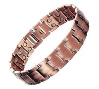 YINOX Super Strong Magnetic Copper Bracelet for Men Women Classic Double Row Magnetic Copper Bracelet with 40 NdFeB Magnets and Gift Box (20.5CM)