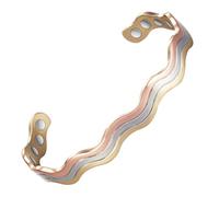 YINOX Women's Copper Bracelet Braided Magnetic Tricolor Adjustable Copper Bracelet 16cm/8mm Fashion Simple Jewelry