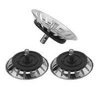Yinpecly Mental Sink Basket Strainer Stainless Steel Sink Drains Replacement 3.11 inch Diameter with Rubber Stopper Bottom for Kitchen Sink Drains 3pcs