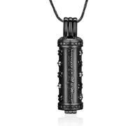 Yinplsmemory Paw Print Cremation Jewelry for Pet With Cylinder Vial Urn Locket Pendant Ashes Keepsake Memorial Jewelry for Dog/Cat, Stainless Steel, No Gemstone