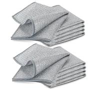YinQin 10 PCS Double Layer Stainless Steel Scrubber Wire Dishwashing Cloth Non Scratch Stainless Steel Mesh Dish Cleaning Cloth 20x20cm Metallic Wire Cleaning Rag Towel for Kitchen Dish Sink Stove Top