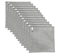 YinQin 12 PCS Triple Layer Stainless Steel Scrubber Wire Cleaning Cloth 20x20 cm Non Scratch Steel Mesh Dishwashing Cloths Multipurpose 3-Layer Metallic Wire Dish Rags Towel for Kitchen Sink Stove Top