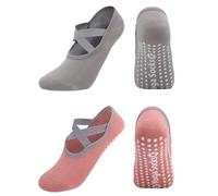 Yinquetinup 2 Pairs Yoga Socks Pilates Socks for Women Ballet Socks Anti-Skid Pilates Socks Non-Slip Socks for Women for Home Workout