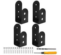 Yinrikom 4Pcs Door Barricade Brackets,U Shaped Bar Security Door Locks Brackets,for House Garage Barn Shed Gate Door Reinforcement, Fits 2 x 4 Lumber