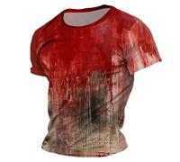 YINROM Halloween Tshirt Bloody Problem Solved Shirt Problem Solved T Shirt Short Sleeve T Shirts for Men Sleeve Im Fine Bloody Shirt I'm Ok It's Not My Blood Shirt Im Fine Shirt