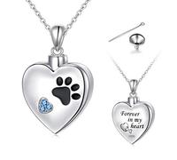 YinShan Urn Necklaces for Ashes for Women Girls Cremation Jewelry 925 Sterling Silver Eternity Memorial Forever in My Heart Ashes Keepsake, Adjustable Silver Chain 18+2 Inches, Sterling Silver