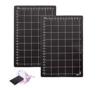 YINSHCO 2 Pcs 6 x 9 Magnetic Cutting Shim, Grid Magnetic Shim Embossing Machine Die Pads with Card Size, Black Sheet Grids Die Cutting Machine Accessories for Die Cutter