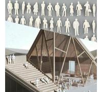 YINSHIU 100 Pieces Of White 1:75 Scale 10-25mm Children And Adults Character Models Sealed Bag Packaging Figures Miniature Figures Little People Model Train (ys1:50 White)