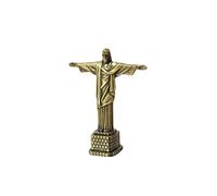 YINSHIU Redeemer Statue of Jesus Figurine - Vintage Style Small Metal Model for Home, Office Decor - Nativity Scene Christmas Decoration, Cross, Crucifix