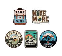 YINSMALLQI 5 Pcs Camping Enamel Pins Adventure Outdoors Pins Set Mountain Backpacking Funny Camping Brooch Bulk Nature Button Vintage Lapel Brooch Cute Mini Christmas Gifts for Women Men Jackets
