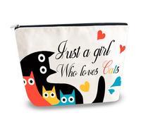 YINSSA Cat Makeup Bags for Women Cat Mom Christmas Gifts Small Cat Lover Travel Cosmetic Bag Zipper Pouch for Teens Daughter Sister Bestie Birthday Christmas Cat Washing Bag, CAT LOVER