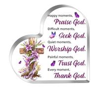 YINSSA Christian Gifts for Women Religious Inspirational Spiritual Birthday Gifts for Women Friends Her Mom Girl Female Acrylic Home Decor Bible Verse Gifts For Elderly Jesus Cross Scripture Gifts