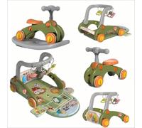 YINTMI Baby Walker, Suitable for Babies Aged 0-3 Years, 7-in-1 Pedal Bike, Pushchair, Balance Board Infant Walking Toy, Multi-Functional Push-Ride Walking Aid, Chinese Box (Football Match)