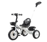 YINTMI Children Folding Tricycle, Suitable from 10 Months - 6 Years Baby, Large Baby Stroller, Pushchair, Lightweight Pedal Bike, Walking Bike, Hand Push Classic Foam Wheel (White)