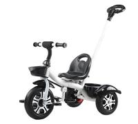 YINTMI Children Folding Tricycle, Suitable from 10 Months - 6 Years Baby, Large Baby Stroller, Pushchair, Lightweight Pedal Bike, Walking Bike, Hand Push Lightweight Deluxe Wheel (White)