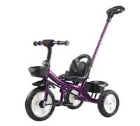 YINTMI Children Folding Tricycle, Suitable from 10 Months - 6 Years Baby, Large Baby Stroller, Pushchair, Lightweight Pedal Bike, Walking Bike, Hand Push Classic Foam Wheel (Purple)