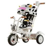 YINTMI Children Folding Tricycle, Suitable from 6 Months-6 Years Baby, Large Baby Stroller, Pushchair, Lightweight Pedal Bike, Walking Bike (Cow)