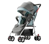 YINTMI Lightweight Folding for Sitting or Lying Down Pushchair, Suitable from 0-4 Years Baby, Large Baby Stroller, Four-Wheeler Trolley, Pull Over on Both Sides (Blue)