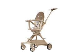YINTMI Lightweight Folding for Sitting or Lying Down Pushchair, Suitable from 0-6 Years Baby, Large Baby Stroller, Four-Wheeler Trolley (Khaki)