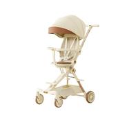 YINTMI Lightweight Folding for Sitting or Lying Down Pushchair, Suitable from 6 Months - 6 Years Baby, Small Baby Stroller, Four-Wheeler Trolley (Beige)