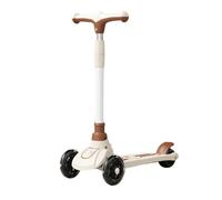 YINTMI Multi-Functional Children's Scooter, Suitable from 2-10 Years Baby, Sitting and Riding Pedal Three in One Baby Tricycle, Surfing Small Wheel Without Music (Brown)