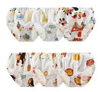 Yintry Little Boys 100% Cotton Panties Kids Toddler Underwear White Soft Briefs Dinosaur Knickers (Pack of 6) (as8, age, 10_years, 12_years, Style 2, 10-12 Years)