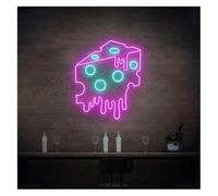 yinung Neon sign Cheese Neon Signs Powered Adjustable Brightness Melting 37cmx45cm(C)