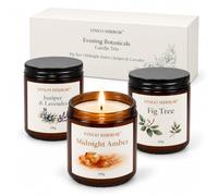 Yinuo Mirror Scented Candles Gift Set, 3 x 200g Soy Wax Blend Candles, Fig Tree, Midnight Amber and Juniper Lavender, Fragrance Gift for Women, 45-50 Hours Each