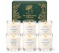 Yinuo Mirror Scented Candles Gift Set for Women, 6x100g Soy Wax, 6 Scents | Wild Bluebell, Fresh Linen, Bergamot & Amber, Pear & Freesia, Sea Salt & Cedar and Lavender, 20-25 hours each