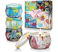 Yinuo Mirror Scented Candles Gift Set, Soy Wax 4.4 oz Tin Candles Gift for Women Host with Strongly Fragrance for Relax 4 Pack