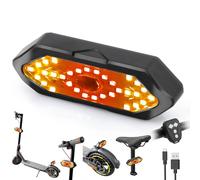 YINUOHUA E Scooter Indicator, Bike Turn Signal with USB Remote Control Rechargeable 180°Adjustable Rear Light Compatible with MaxG30/Ninebot Series Ultra Bright Warning Light Scooter Accessories