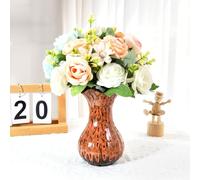 YINUOWEI Ceramic Vase, Modern Small Vases for Home Decor, Elegant Flower Vase Centerpiece for Tables, Office Desk, Room Decor, Fit for Housewarming, Wedding, Birthday (Orange)