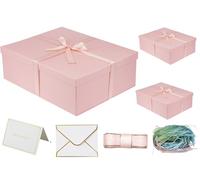 YINUOYOUJIA 3 Pack Large Pink Gift Box 16.5x13x5.5 inches,Pink Boxes with lids for Presents,Birthday,Valentine's Day,Mother's Day,Christmas,Anniversary.