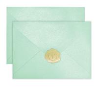 YINUOYOUJIA 50 PCS Pearl Mint Green Envelopes A7,5 x 7 Mint Green Shimmer Envelopes for Invitation,Perfect for Wedding Invitation Cards,Birthday RSVP Invite,5.25 x 7.25 inches