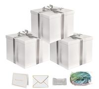 YINUOYOUJIA Large Gift Box 3 Pack 12x12x10 Inches,White Gift Boxes for presents,Birthday Box,for Packaging,Valentine's Day,Mother's Day,Christmas,Anniversaries.