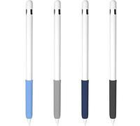 YINVA 4 PCS Grip Case Cover Sleeve Compatible with Apple Pencil (1st Gen, Black+Blue+Navy Blue+Gray)