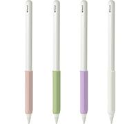 YINVA 4 PCS Grip Case Cover Sleeve Compatible with Apple Pencil (2nd Gen, White+Pink+Purple+Green)