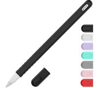 YINVA Sleeve Cover Compatible with Apple Pencil 2nd Generation, Grip Skin Case Accessories Compatible with iPad Pencil 2 Gen with Nib Cap (Black)
