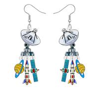 YINYA Acrylic Novelty Astronomy Rocket Earrings Spacecraft Dangle Drop Gifts for Women Girls Kids Space Lover Funny UFO Aliens Jewelry (Spacecraft)