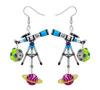YINYA Acrylic Novelty Astronomy Rocket Earrings Spacecraft Dangle Drop Gifts for Women Girls Kids Space Lover Funny UFO Aliens Jewelry (Astronomical Telescope)