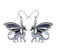 YINYA Enamel Zinc Alloy Fantasy Dragon Earrings Dangle Dinosaurs Jewelry for Women Gifts Party Favors, M, Zinc, No Gemstone