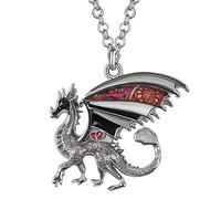 YINYA Enamel Zinc Alloy Fantasy Pterosaur Dragon Necklace Dinosaurs Pendant Jewelry for Women Party Gifts Charms Ornament, M, Zinc, No Gemstone