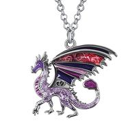YINYA Enamel Zinc Alloy Fantasy Pterosaur Dragon Necklace Dinosaurs Pendant Jewelry for Women Party Gifts Charms Ornament, M, Zinc, No Gemstone