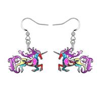 YINYA Enamel Zinc Alloy Fantasy Unicorn Earrings Dangle Horse Jewelry for Women Gifts Party Favors Charms Ornament, M, Zinc, No Gemstone