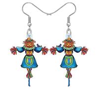 YINYA Halloween Acrylic Fun Pumpkin Scarecrow Earrings Dangle Drop Spooky Jewelry for Women Gifts Charms, M, Acrylic, No Gemstone