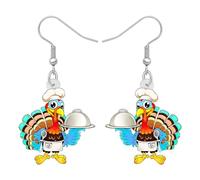 YINYA Thanksgiving Acrylic Fall Pumpkin Fruit Basket Turkey Earrings Dangle Chicken Animals Jewelry for Women Holiday Gifts Charms, M, Acrylic, No Gemstone